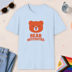 Light Blue color all-gender graphic t-shirt with "Bear Necessities" design