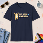 Navy color all-gender graphic t-shirt with "Big Bear Energy" design