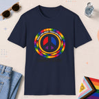 Navy color all-gender graphic t-shirt with "Groovy Baby" design