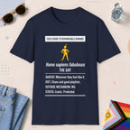 Navy color all-gender graphic t-shirt with "Homo Sapiens Fabulosus" design