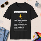 Black color all-gender graphic t-shirt with "Homo Sapiens Fabulosus" design