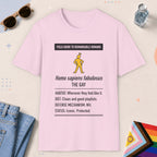 Light Pink color all-gender graphic t-shirt with "Homo Sapiens Fabulosus" design