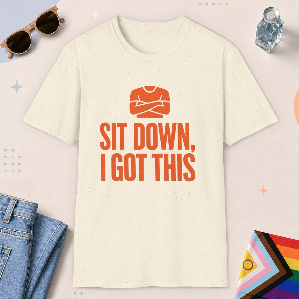 Natural color all-gender graphic t-shirt with "I Got This" design