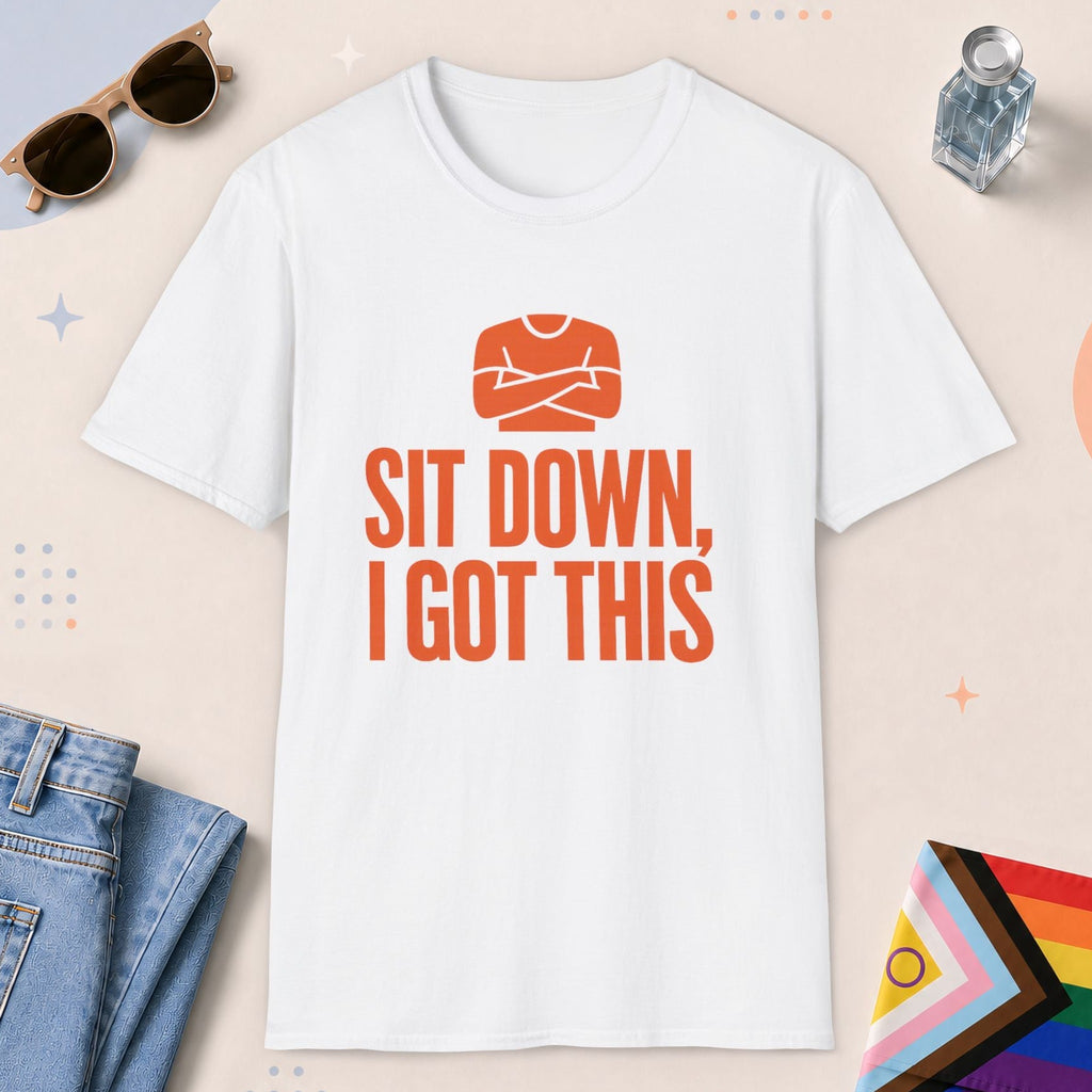 White color all-gender graphic t-shirt with "I Got This" design