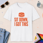White color all-gender graphic t-shirt with "I Got This" design
