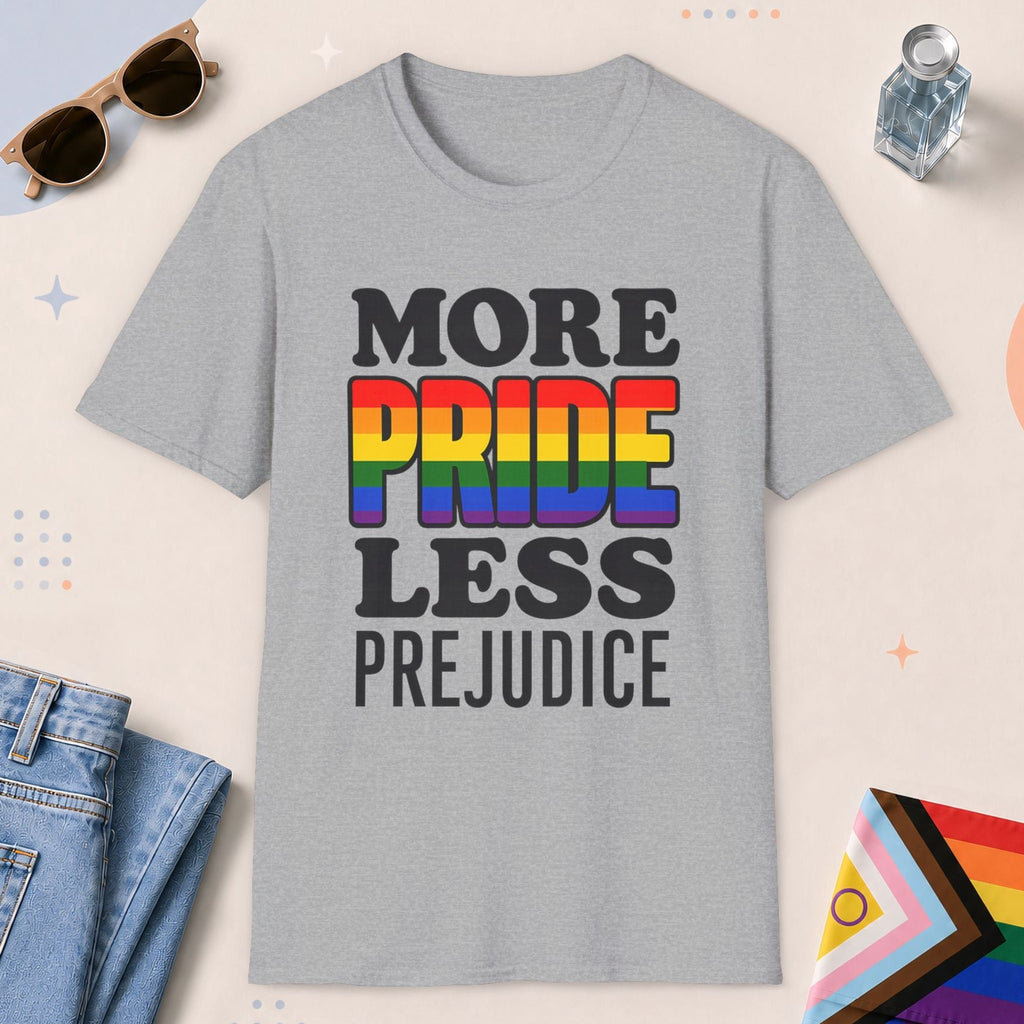 Sport Grey color all-gender graphic t-shirt with "More Pride" design