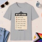 Sport Grey color all-gender graphic t-shirt with "My Gay Agenda" design