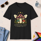 Black color all-gender graphic t-shirt with "Mystical Gay Energy" design