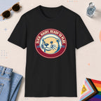 Black color all-gender graphic t-shirt with "Ready To Play" design