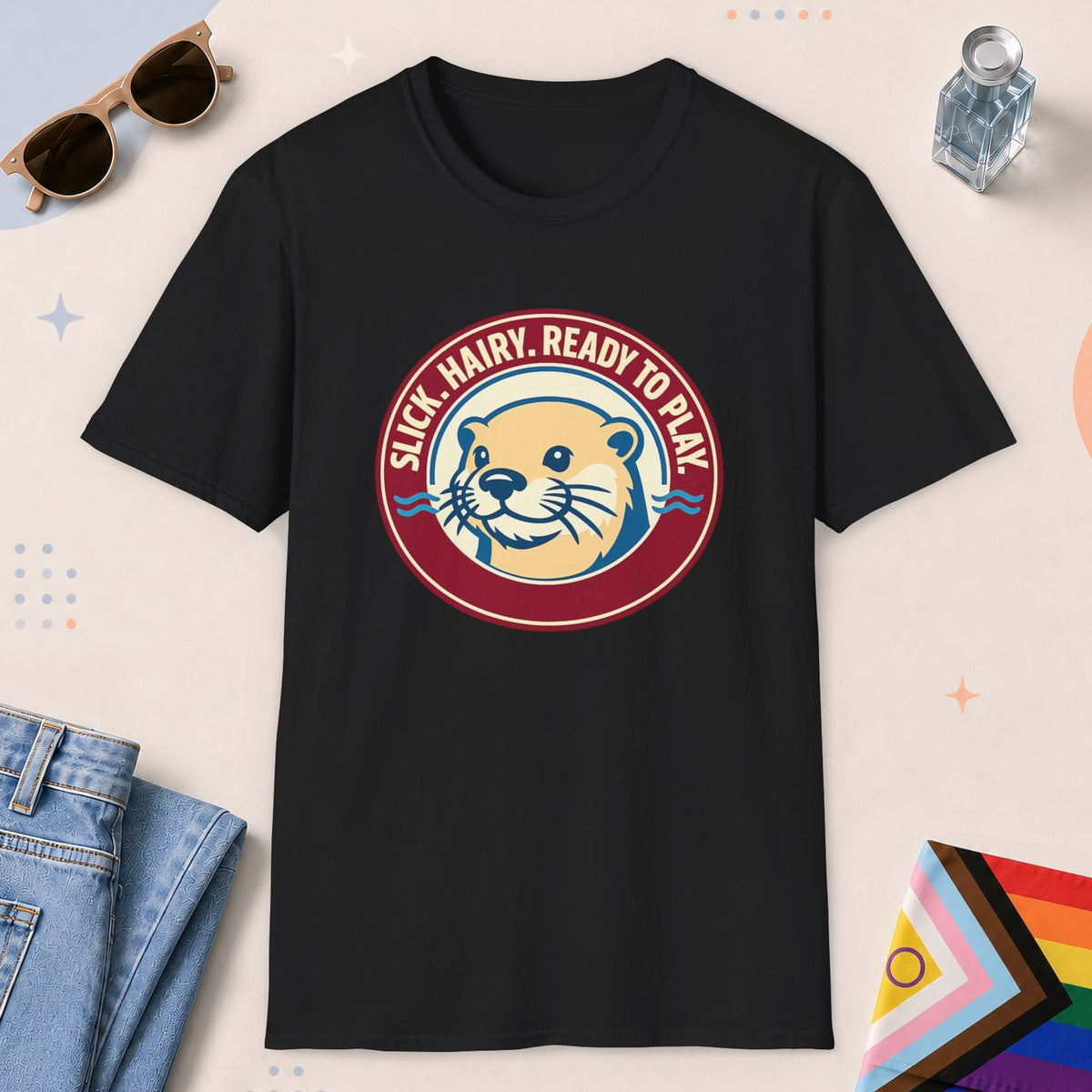 Black color all-gender graphic t-shirt with "Ready To Play" design