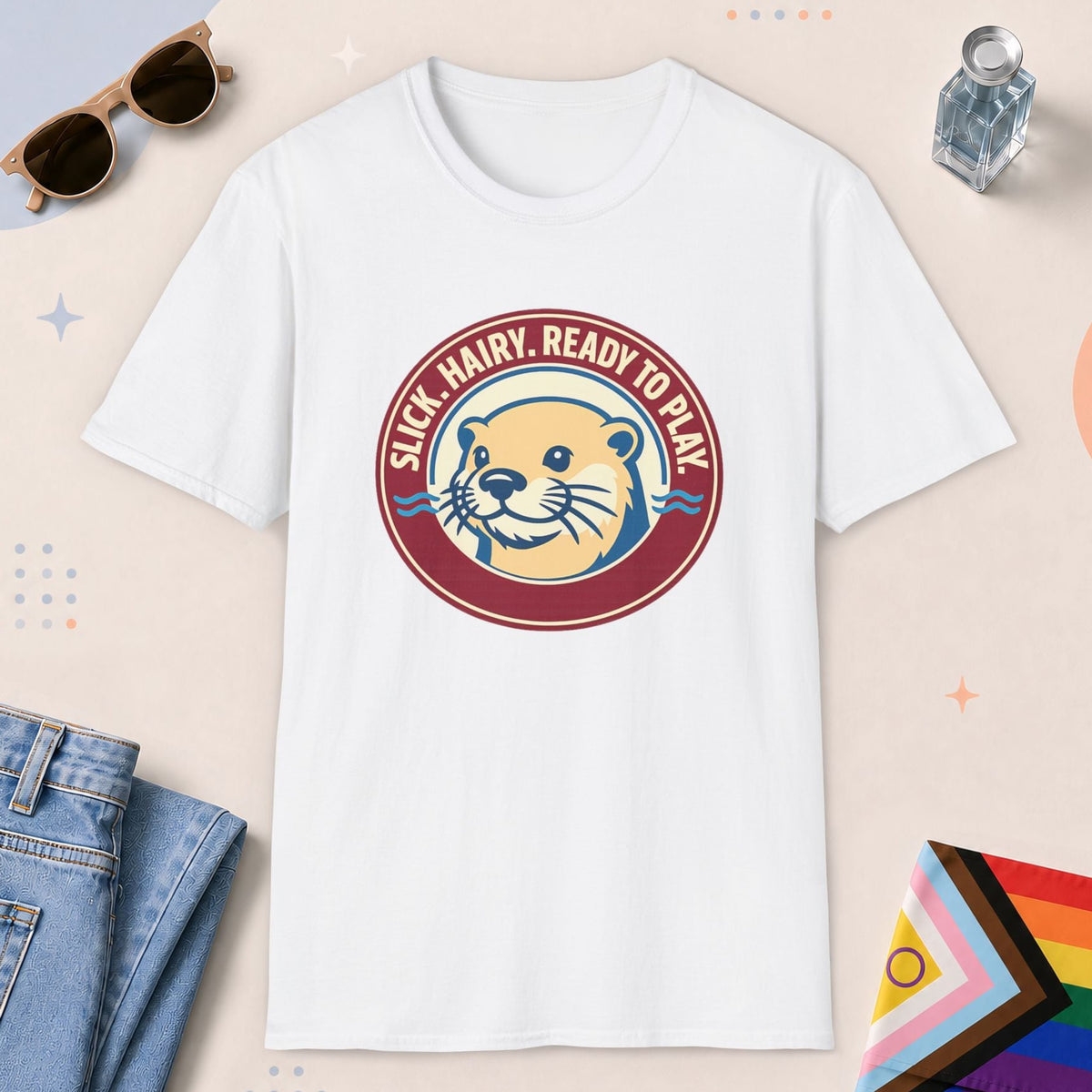 White color all-gender graphic t-shirt with "Ready To Play" design