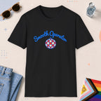 Black color all-gender graphic t-shirt with "Smooth Operator" design