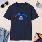 Navy color all-gender graphic t-shirt with "Smooth Operator" design