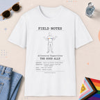 White color all-gender graphic t-shirt with "The Good Ally" design