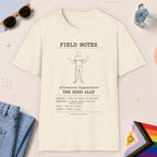 Natural color all-gender graphic t-shirt with "The Good Ally" design