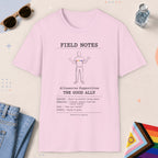 Light Pink color all-gender graphic t-shirt with "The Good Ally" design
